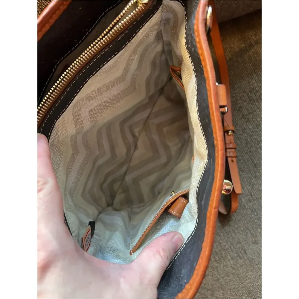 Dooney & Bourke Black and Brown Snakeskin Leather Bag